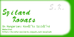 szilard kovats business card